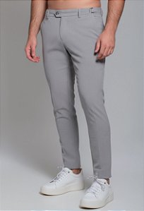 Calça Alfaiataria com Ajuste Cinza Vidic Skinny