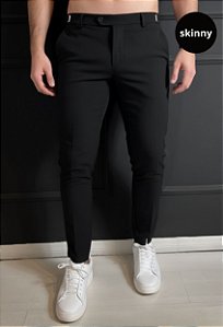 Calça Alfaiataria com Ajuste Preta Vidic Skinny