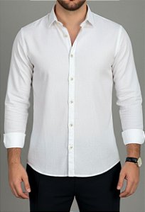 Camisa Linho Panamá Branca Vidic