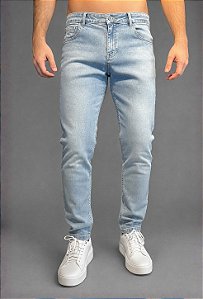Calça Jeans Slim Azul Claro
