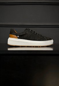Sneaker Vidic London Preto e Conhaque