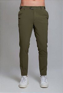 Calça Alfaiataria com Ajuste Verde Musgo Vidic Skinny