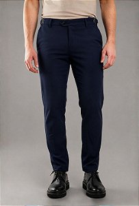 Calça Alfaiataria com Ajuste Marinho Vidic Slim