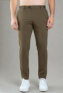 Calça Alfaiataria com Ajuste Verde Musgo Vidic Slim