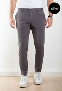 Calça Alfaiataria com Ajuste Chumbo Vidic Slim