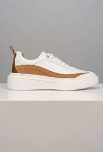 Sneaker Aspen Branco Camurça Whisky