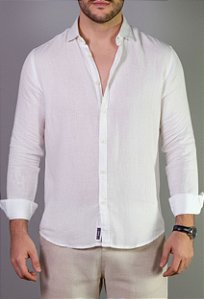 Camisa Puro Linho Branca Vidic