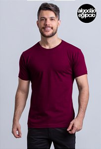 Camiseta Algodão Egípcio Vidic Gola Redonda Bordô
