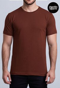Camiseta Algodão Egípcio Vidic Gola Redonda Marrom