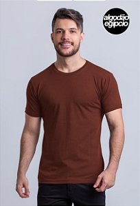 Camiseta Algodão Egípcio Vidic Gola Redonda Marrom