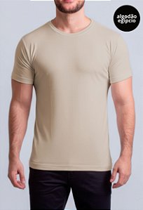 Camiseta Algodão Egípcio Vidic Gola Redonda Bege