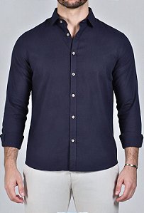 Camisa Linho Panamá Marinho Vidic