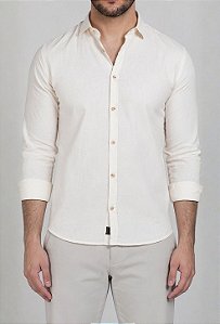 Camisa Linho Panamá Bege Vidic