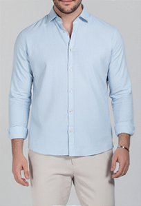 Camisa Linho Panamá Azul Claro Vidic