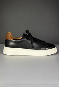 Tênis Sneaker Vidic Dallas Preto e Conhaque