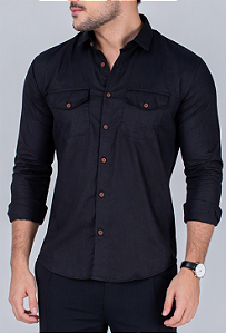 Camisa de Sarja Preta Vidic