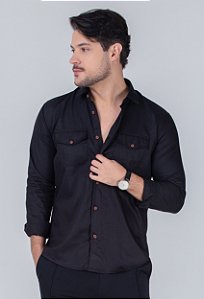 Camisa de Sarja Preta Vidic