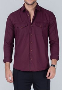 Camisa de Sarja Vinho Vidic