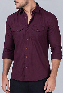 Camisa de Sarja Vinho Vidic