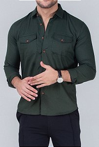 Camisa de Sarja Verde Militar Vidic
