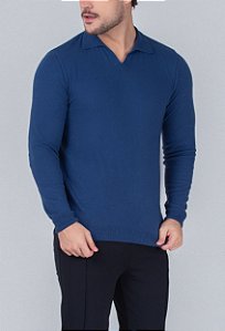 Suéter Polo V Lisbon Azul