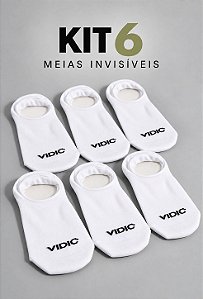 Kit Com 6 Pares De Meia Invisível - Branca Vidic