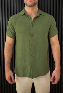 Camisa Resort Vidic Verde Musgo MC