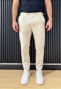 Calça Alfaiataria Linho Mykonos Natural Vidic