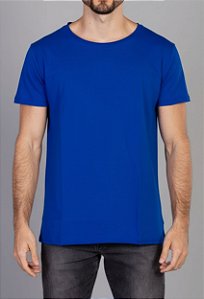 Camiseta Azul Gola Canoa Basica VIDIC