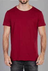 Camiseta Lisa Gola Canoa Vinho Vidic