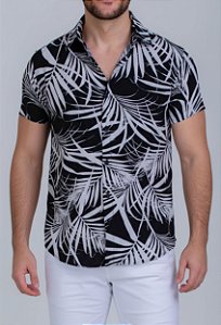 Camisa Folhagem Black Vidic Viscose