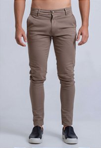 Calça Sarja Alfaiataria Super Skinny Caqui