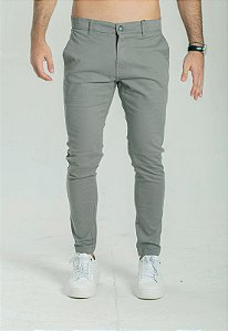 Calça Sarja Alfaiataria Super Skinny Verde Acinzentado