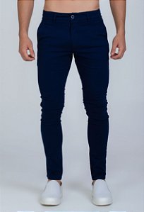 Calça Sarja Alfaiataria Super Skinny Azul Marinho