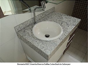 BANCADA BANHEIRO GRANITO BRANCO DALLAS