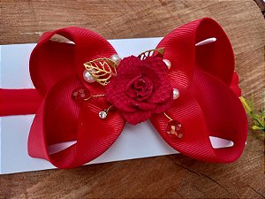 Laço faixa Flor Vermelho Luxo