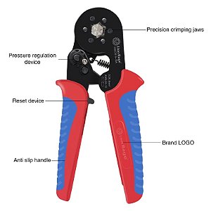 Alicate Crimpar Prensar Terminal Ilhós Tubular 0,25 Até 10mm