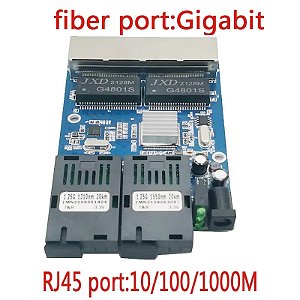 Placa Metro SC Gigabit 2 Fibra + 4 porta RJ 10/100/1000