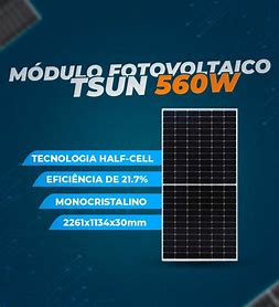 Módulo Fotovoltaico Tsun 560W Monocristalino Halfcell ( ENVIO APARTI DE 3 PLACAS )