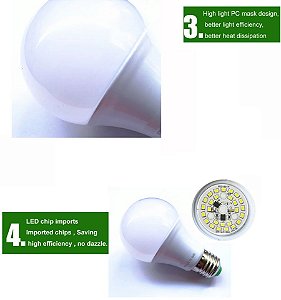 Kit 5 lâmpada led de 9w 8v a 85v dc alto brilho