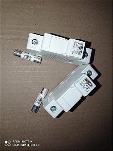 Porta Fusível 2P Solar 1000 Dc 32A 100v dc 10X38 VALOR JA COM FUSIVEL SOLAR 16A, 20A, 25A, 32A