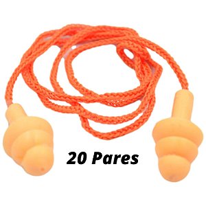 Kit 20 Un Protetor Auricular auditivo ouvido Silicone Tipo Plug 15db Ca 19578