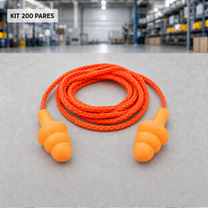 Kit 200 pares Protetor Auricular Silicone ouvido Tipo Plug 15db Ca 19578