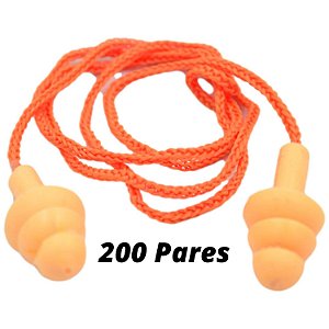 Kit 200 pares Protetor Auricular Silicone ouvido Tipo Plug 15db Ca 19578