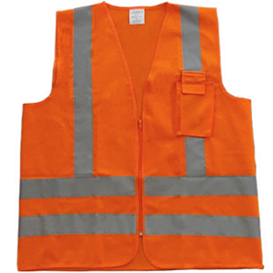 Colete Refletivo Laranja Super Safety 1 Bolso Tecido fluorescente 100% poliéster