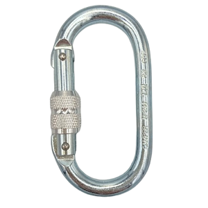 Mosquetão De Aço 23kn Oval C/ Fechamento Rosca Facintos