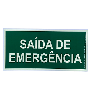 KIT 5 PLACAS  DE SINALIZACAO SAIDA DE EMERGENCIA 13X26