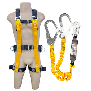 Cinto Paraquedista 5 Argolas Tam 2 Com Talabarte Elastico Abs Athenas Para 140 KG CA 37977