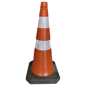CORPO DO CONE COM BASE PRETA 75CM LARANJA PLASTCOR