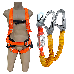 Cinto Segurança Paraquedista 5 Argolas + Talabarte Y Com Abs CA 37126